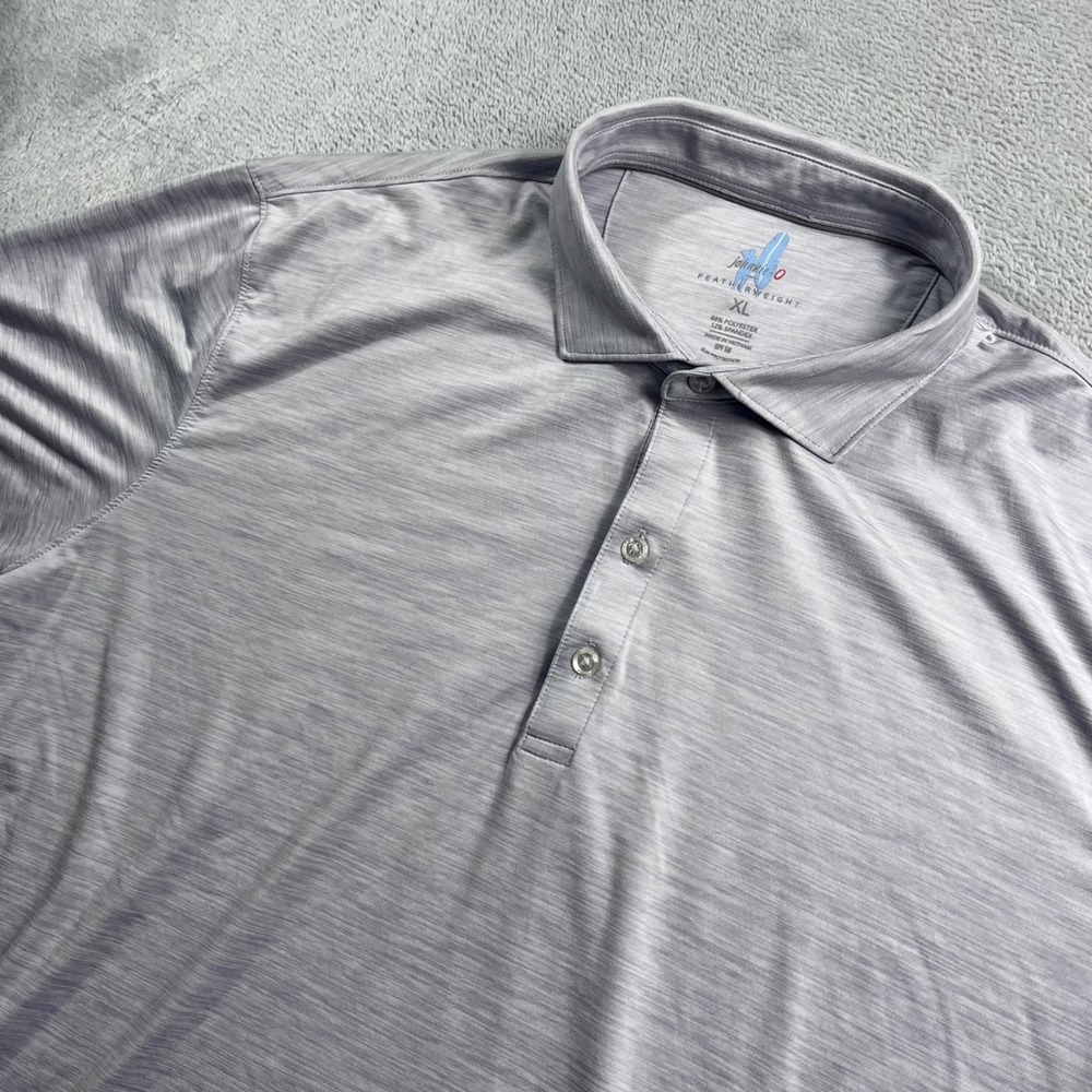 Johnnie-O Featherweight Polo Men XL Purple Heather Performance Golf Shirt UPF 50